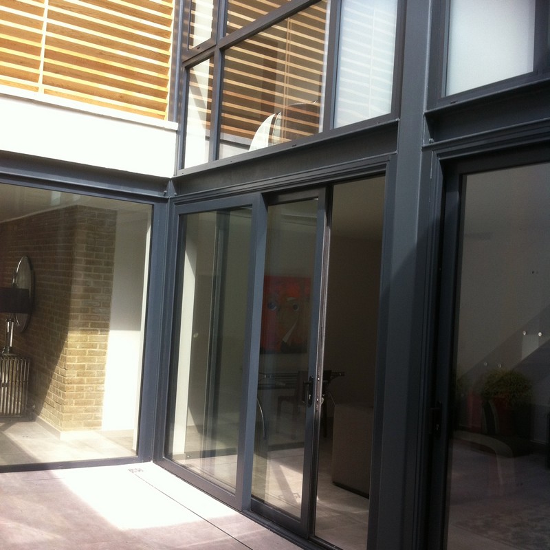 Anthracite aluminium sliding patio doors fitted in Colindale